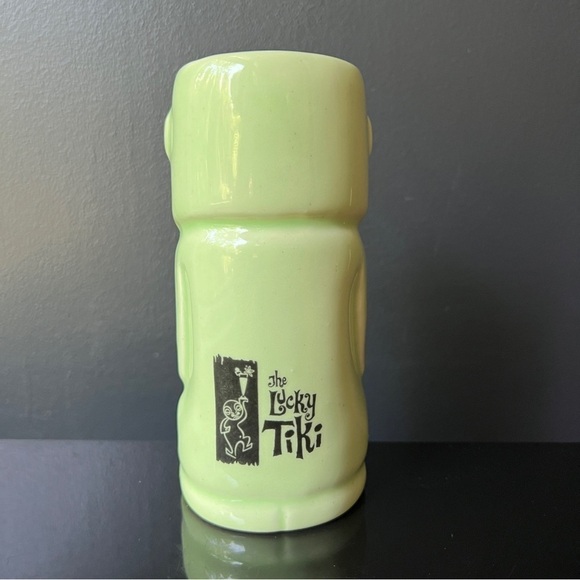 The Lucky Tiki Green Tiki Mug  Tangaroa Tropical Drink Ceramic Glass - Picture 5 of 8